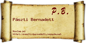 Pászti Bernadett névjegykártya